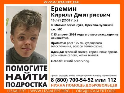 Найдись, Кирилл! В Подмосковье ищут мальчика, пропавшего 13 апреля